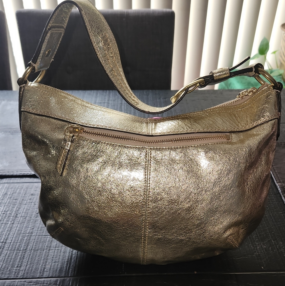 Coach Metallic Gold Hobo Bag - Picture 5 of 9